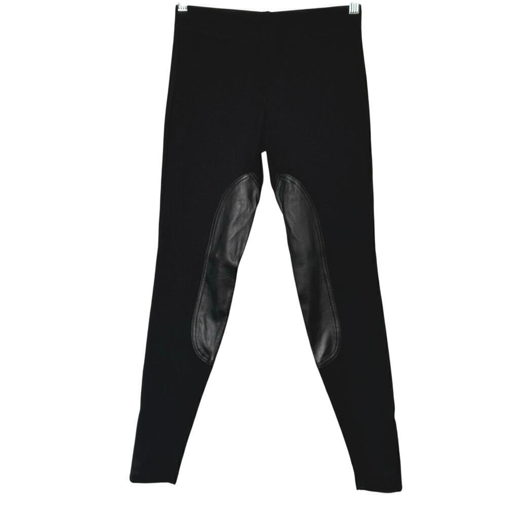 Anthropologie People Like Frank Black Leggings Vegan Leather Chaps Womens Sz 2